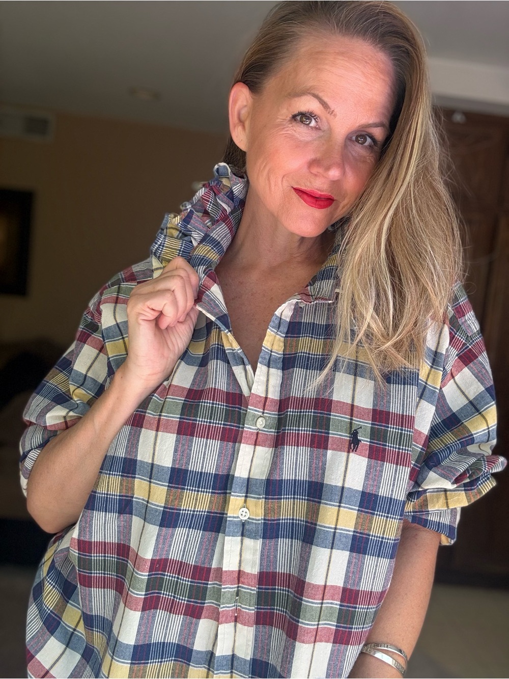 Reworked Ralph Lauren Plaid Button-Down Shirt size XL - Picture 8 of 9